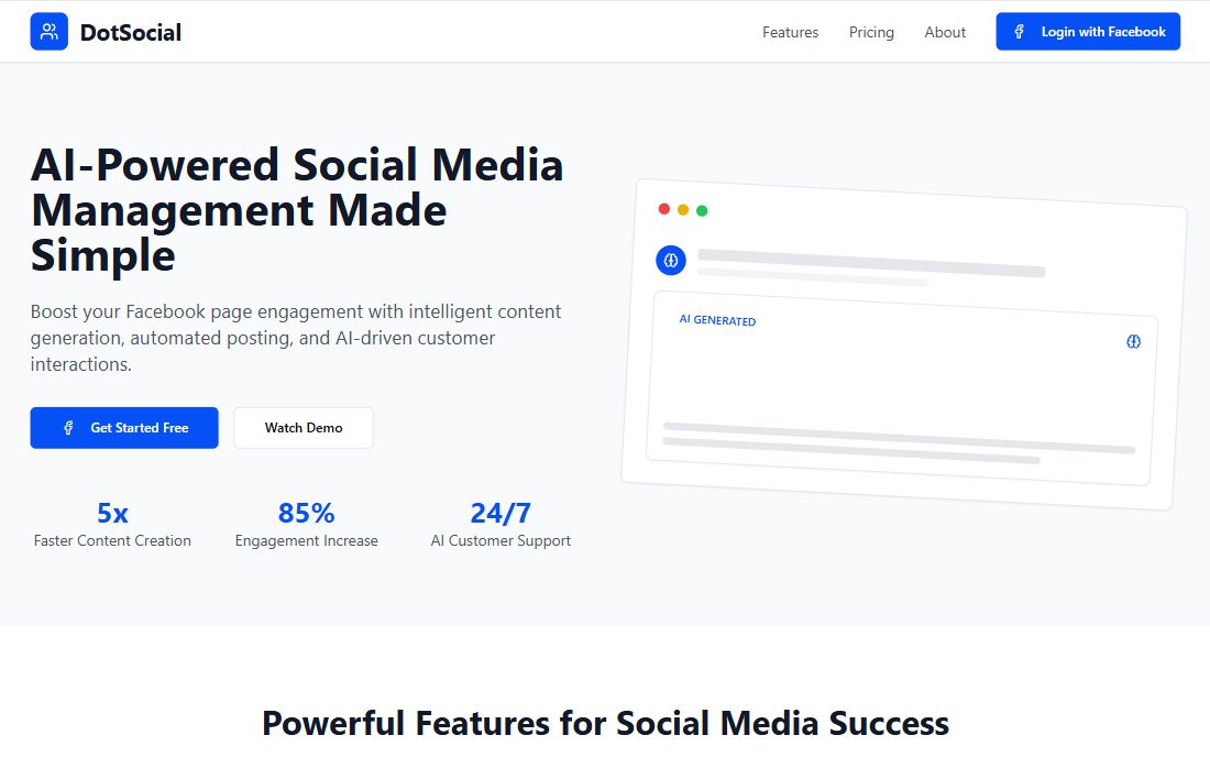 Dotsocial - AI Powered Social Media Management Made Simple