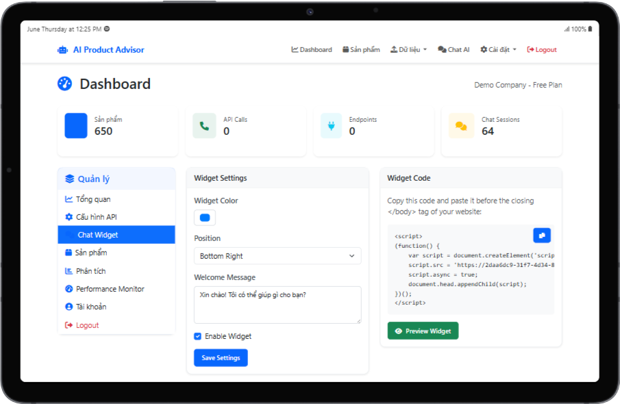 ai product advisor - widget